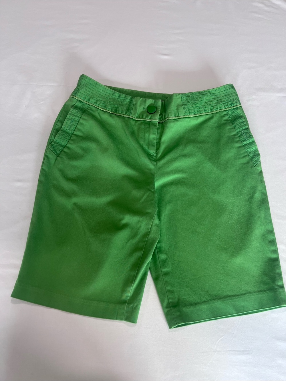 Chadwicks Green High-Waist Bermuda Shorts